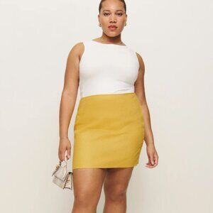 NWT Reformation Veranda Linen Skirt Es 14